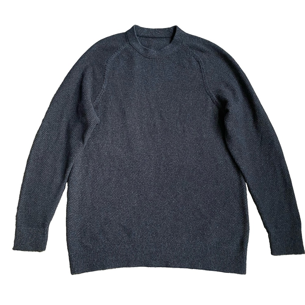 Lululemon Men S Textured Knit Crewneck Sweater Heather Grey Everyday Casual